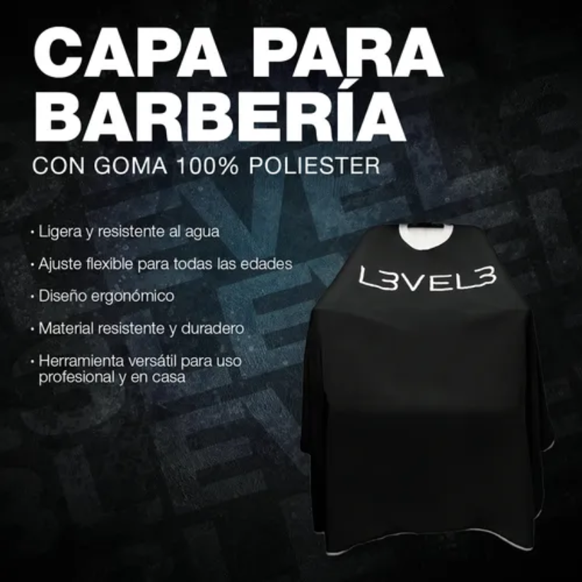 Capa de Corte Profesional Level 3 - Cuello de Goma - Negra/Blanca