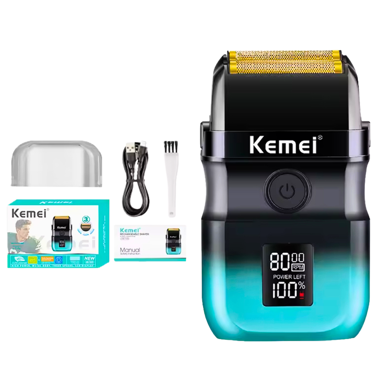 Shaver Profesional Kemei KM-T420: Potencia de 3 Velocidades - siemprecompra