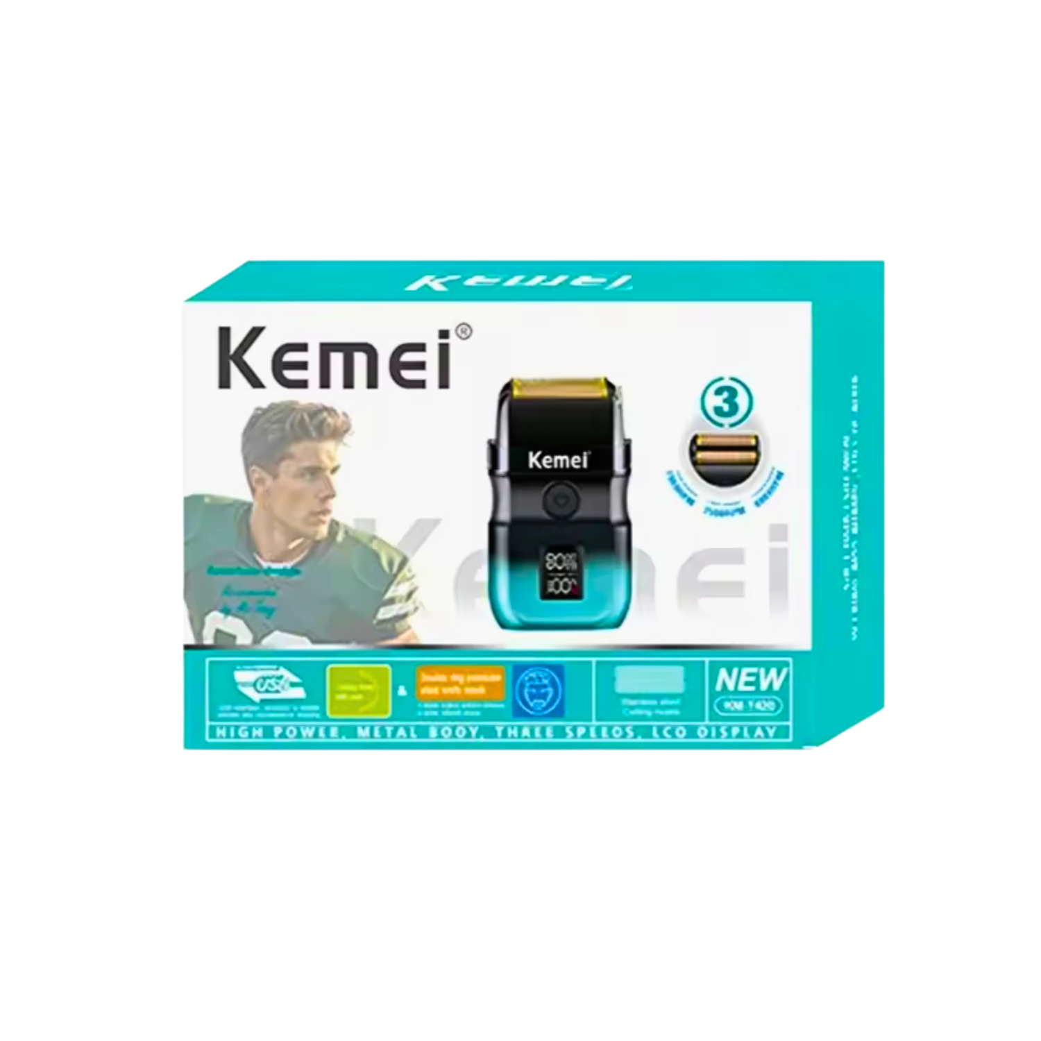 Shaver Profesional Kemei KM-T420: Potencia de 3 Velocidades - siemprecompra