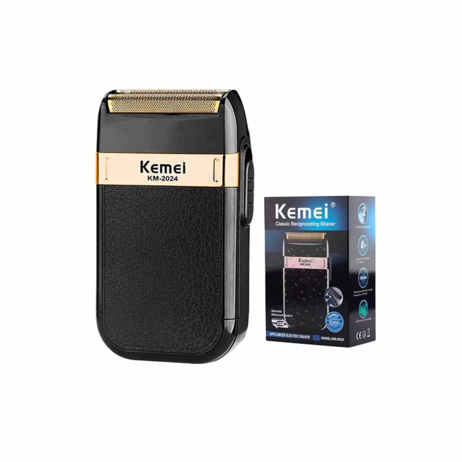 Combo Kemei Clipper 2296 + Trimmer 2299 + Shaver 2024 Negro - siemprecompra