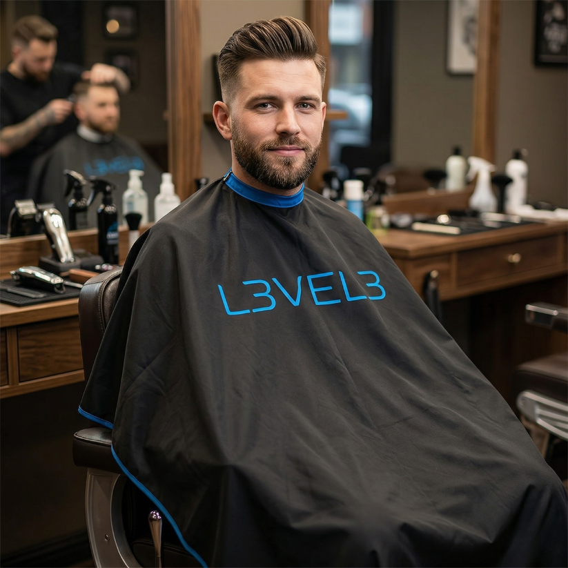 Capa de Corte Profesional Level 3 - Cuello de Goma - Negra/Azul