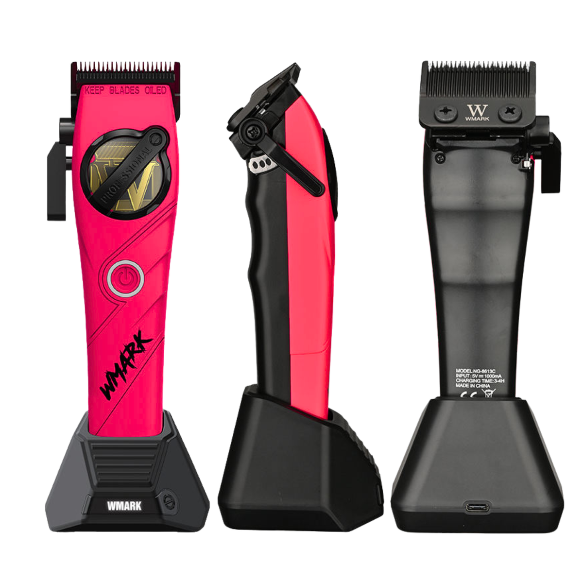 Kit de Barbería Profesional 3 en 1 WMARK NG-1613 con Máquina Cortapelo, Patillera y Afeitadora - siemprecompra