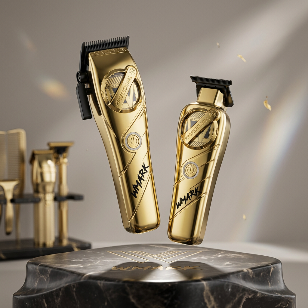 Kit Combo Cortadora Pelo y Trimmer Wmark NG-8613 Dorado Profesional