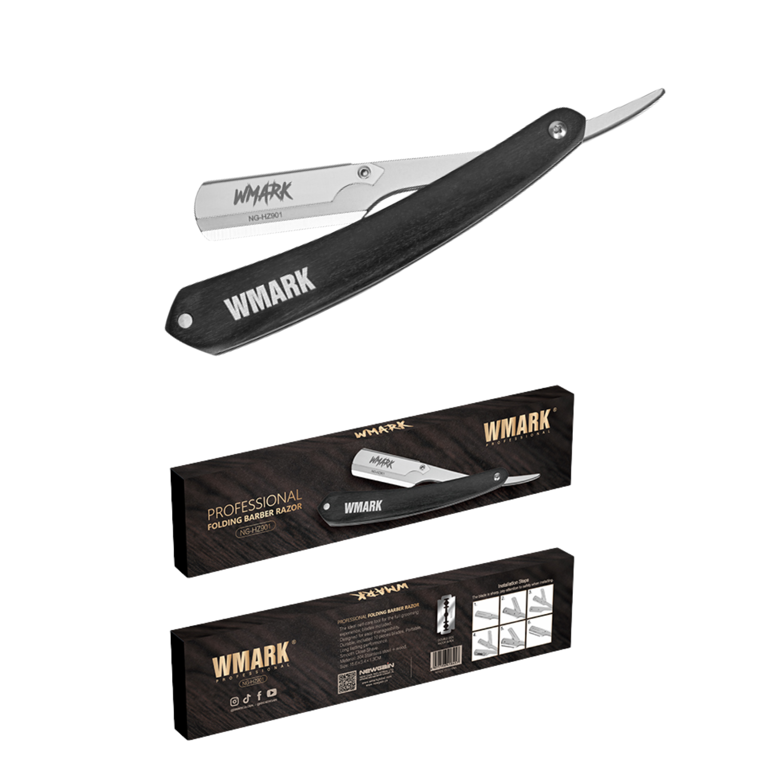 Navaja Profesional WMARK NG-HZ901 Mango de Madera