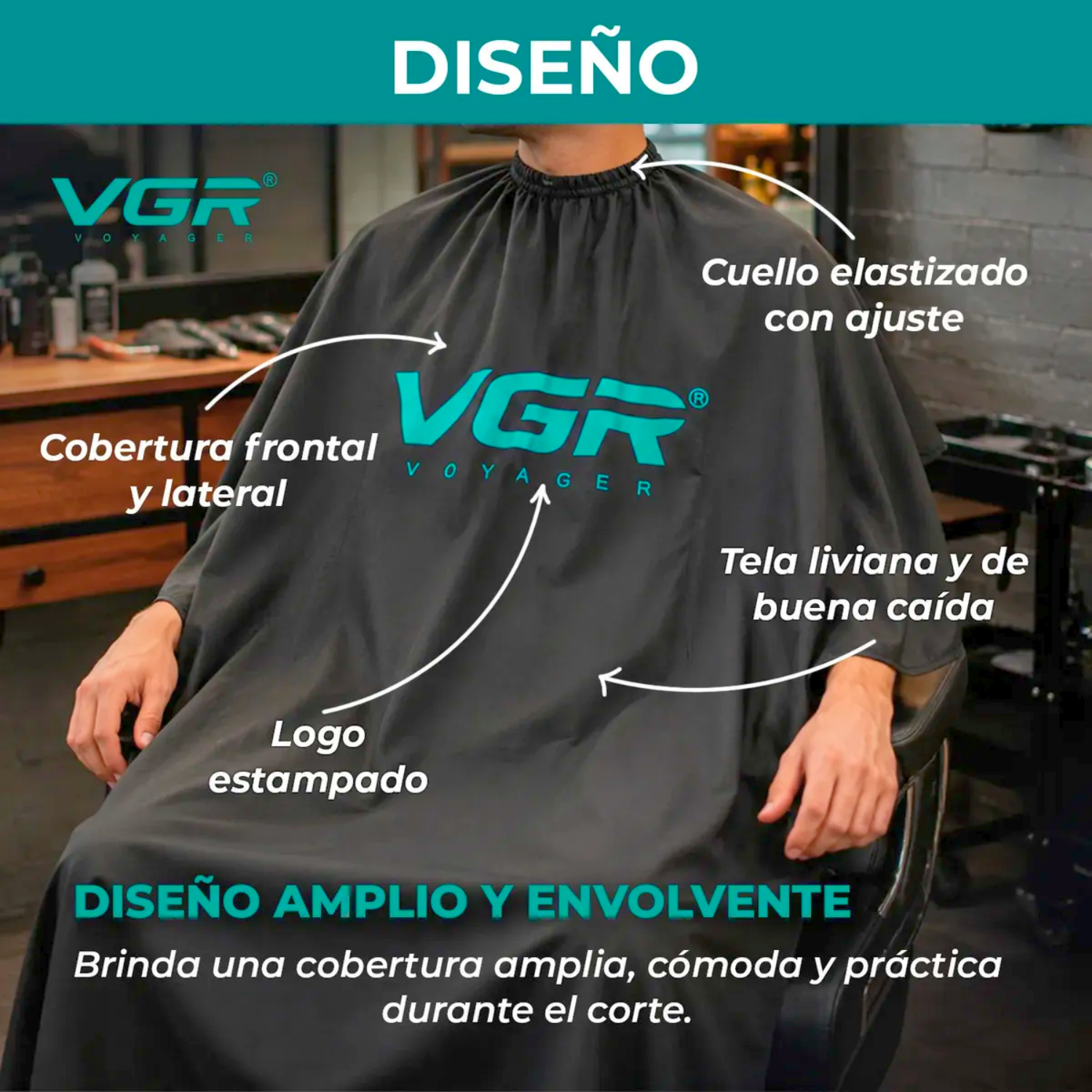 Capa De Corte Vgr Barberia Peluqueria