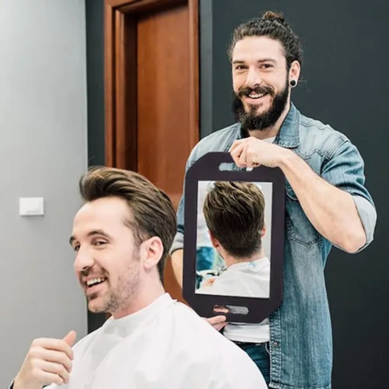 Espejo Barbería Peluquería Borde De Espuma - siemprecompra