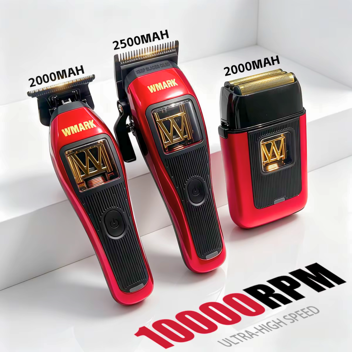 Combo Barbería Wmark NG-X1 Clipper Motor Vectorial Profesional Kit Completo