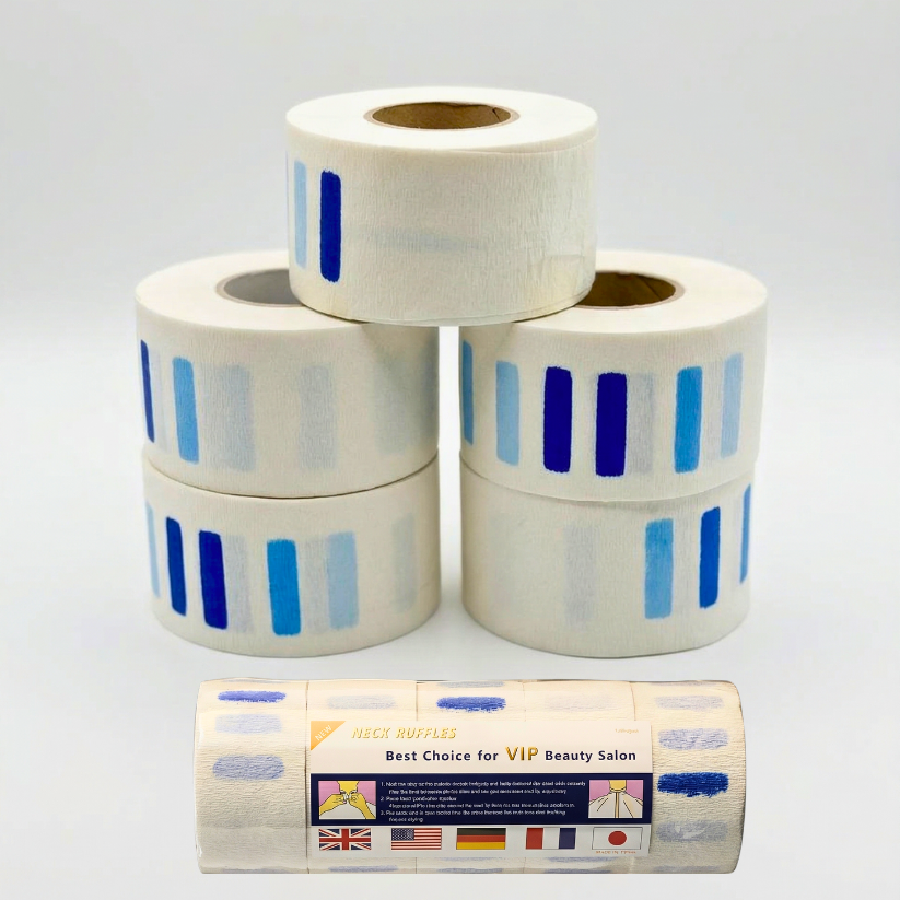 Pack 5 Rollos Papel Cuello Barbería Peluquería Blanco - 500 Tiras - siemprecompra