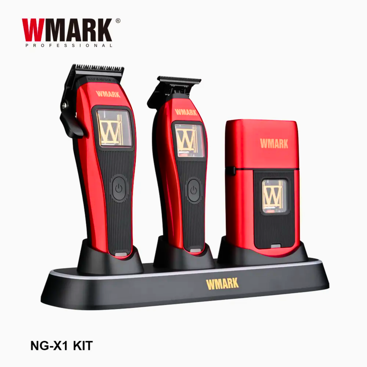 Combo Barbería Wmark NG-X1 Clipper Motor Vectorial Profesional Kit Completo