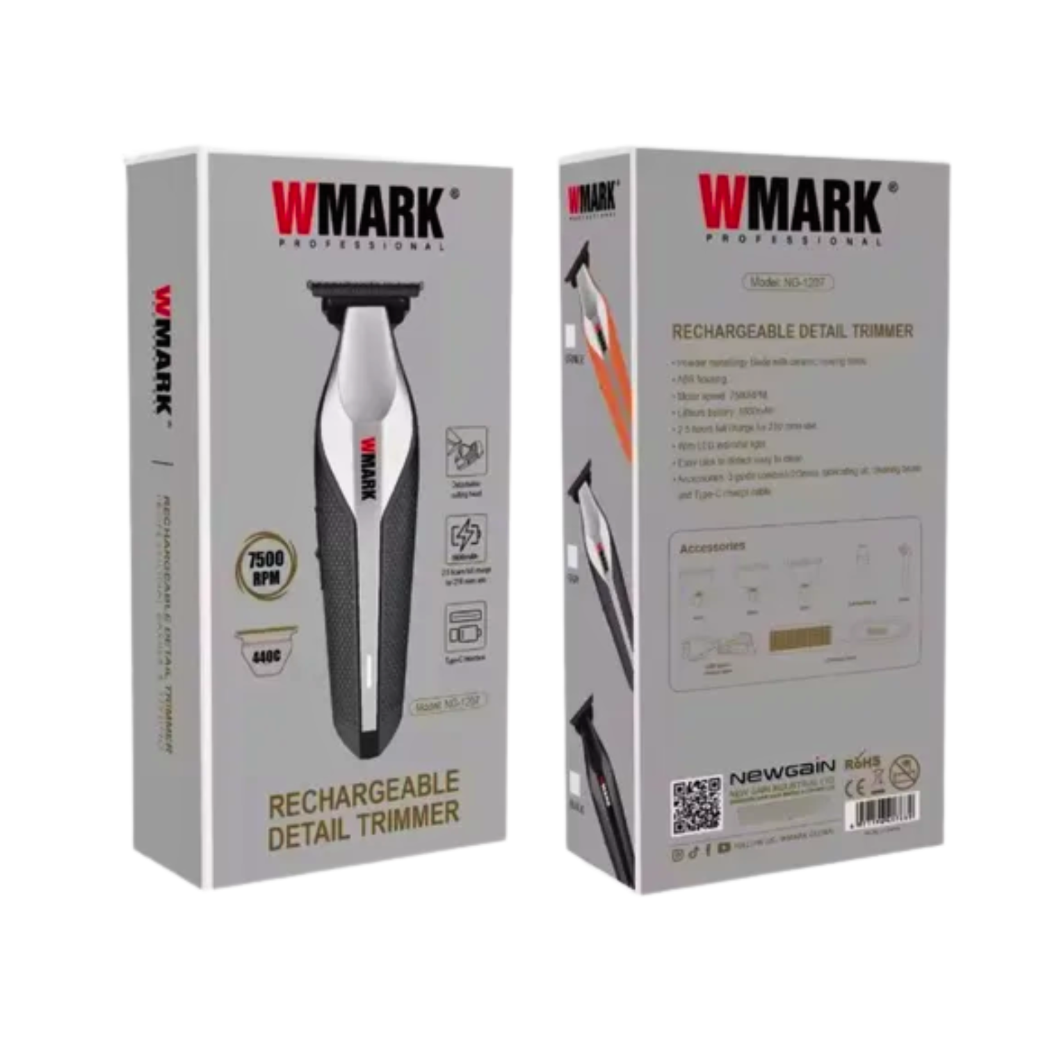 Maquina Detailer Wmark NG-1207 Recortadora de Pelo Inalámbrica Naranja