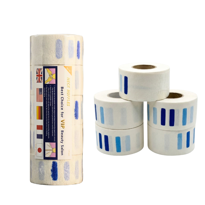 Pack 5 Rollos Papel Cuello Barbería Peluquería Blanco - 500 Tiras - siemprecompra