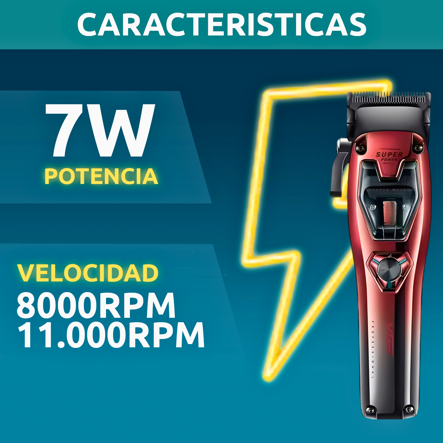 Máquina Profesional VGR V-668: Motor Vectorial 11.000 RPM - Inalámbrica - siemprecompra