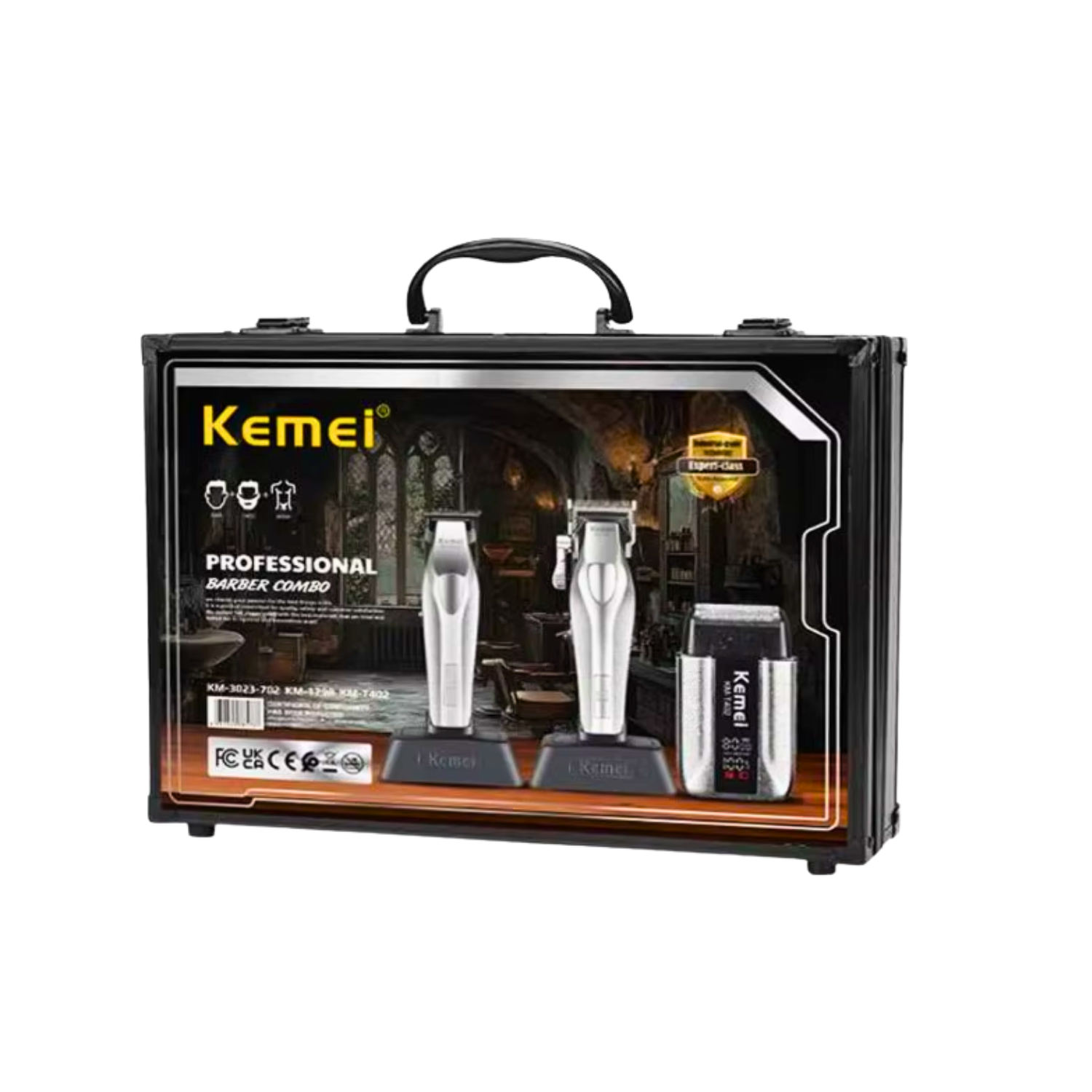 Combo Kemei S3: Cortadora, Trimmer y Afeitadora Profesional con Base de Carga - siemprecompra