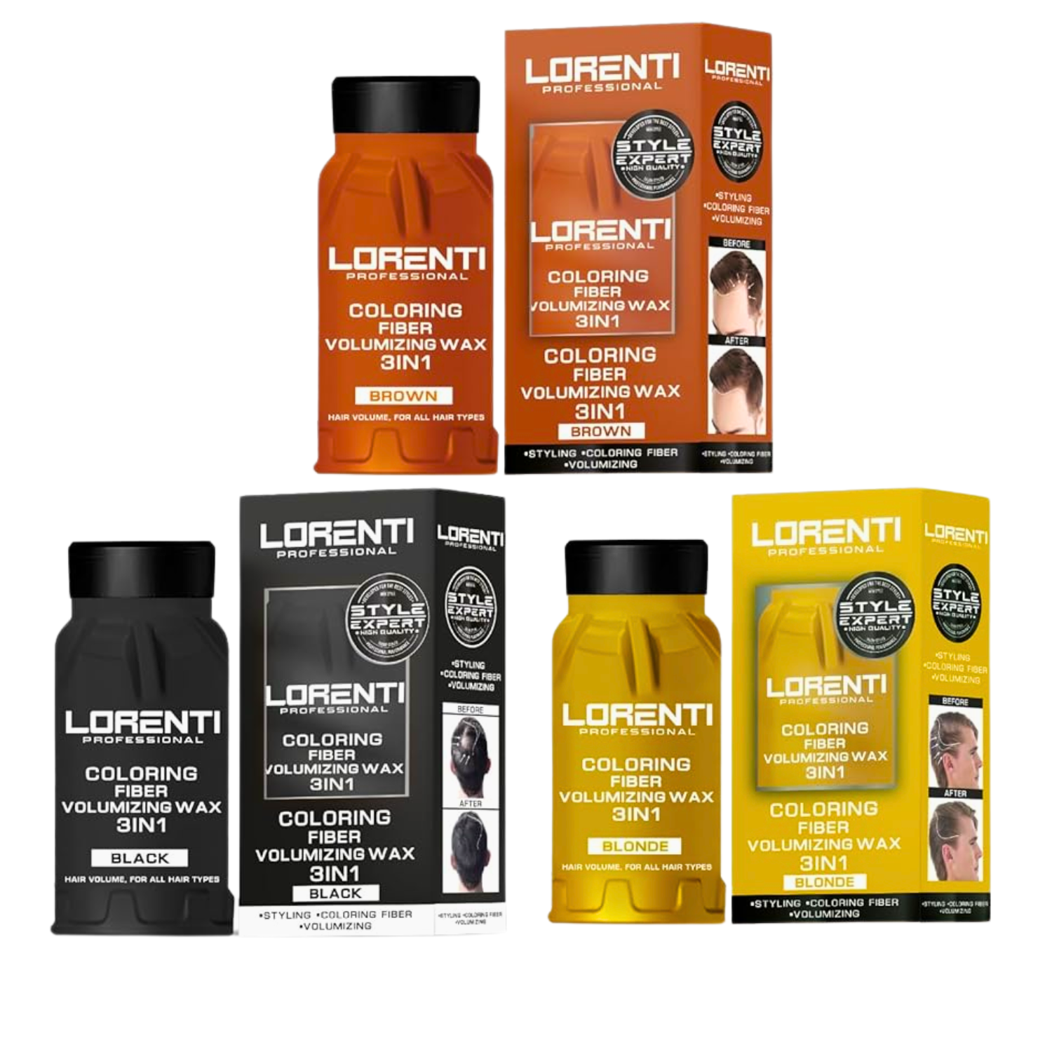 Lorenti Cera Fibrosa Keratina 3 en 1 Voluminizador Negro 30GR - siemprecompra