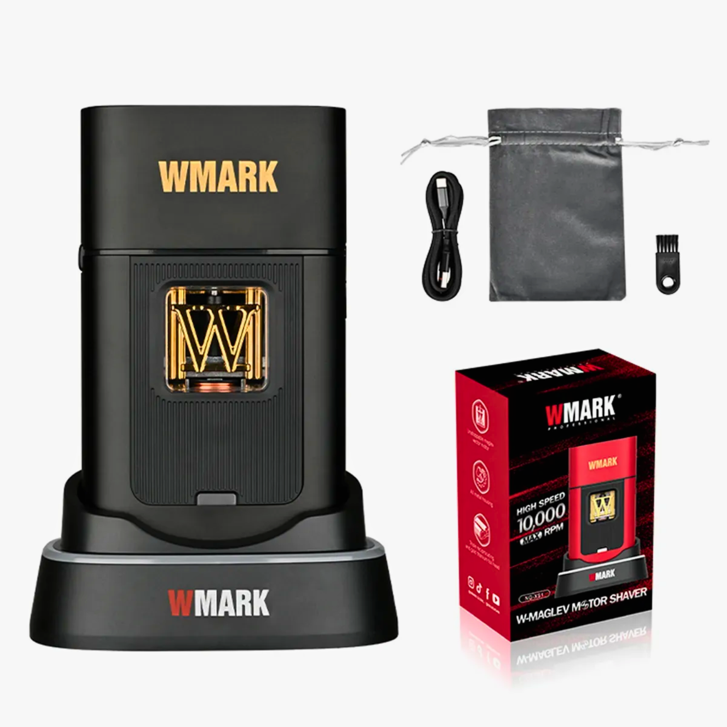 Wmark NG-XS1 Afeitadora Profesional Shaver Motor Vector 10000 RPM Negro
