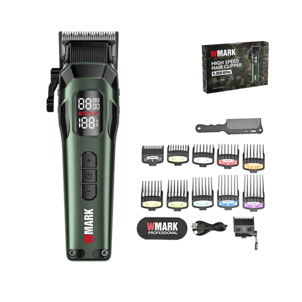 Cortadora de Pelo Profesional de 9,000 RPM con Cuchillas DLC WMARK - CORTAPELO PROFESIONAL