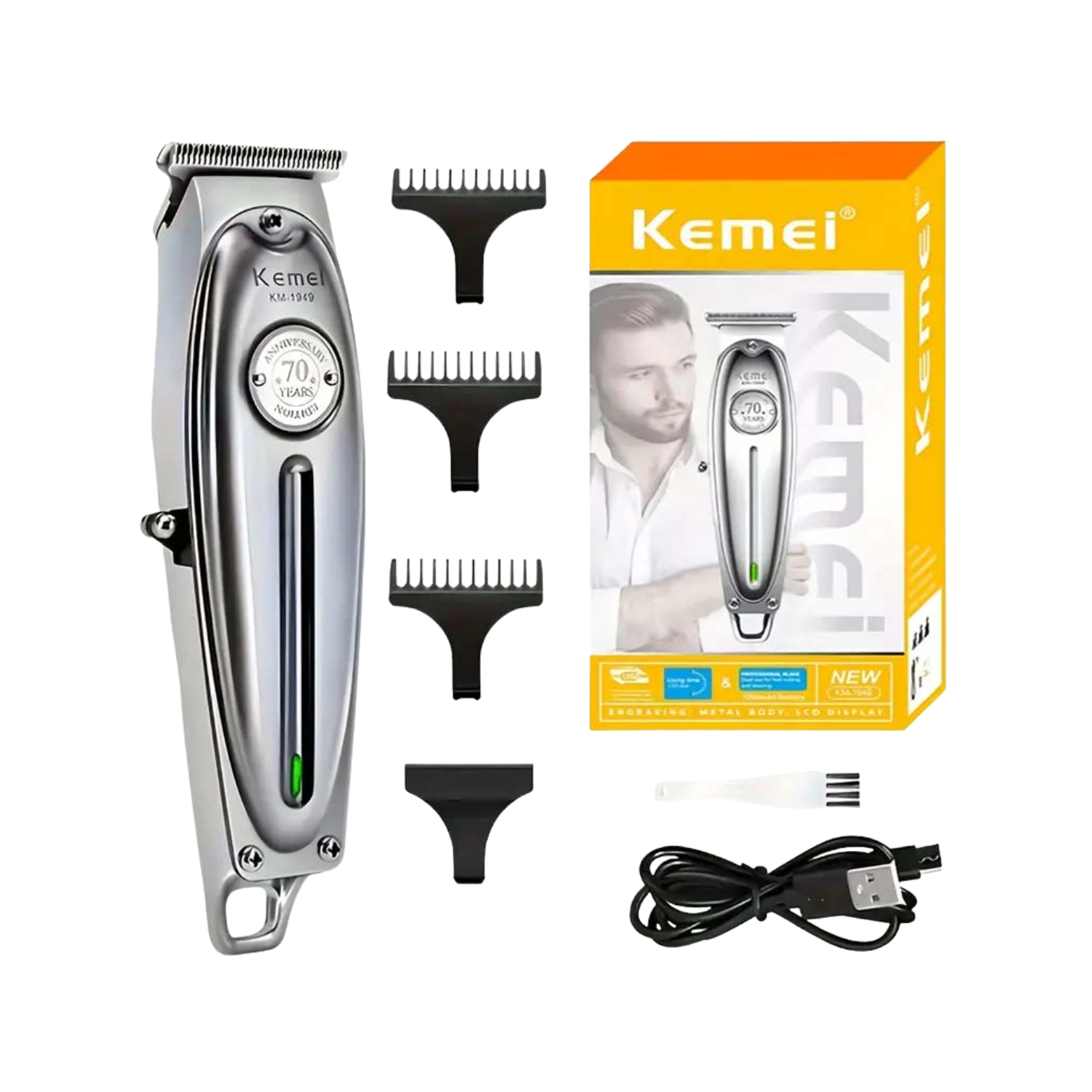 Máquina Cortapelo Profesional Kemei KM-1949 Trimmer Recargable - siemprecompra