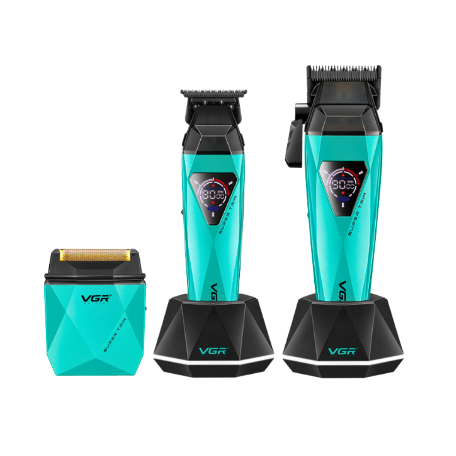 Combo Barbería Profesional Vgr V-877 S3 Diamante 9000rpm - siemprecompra