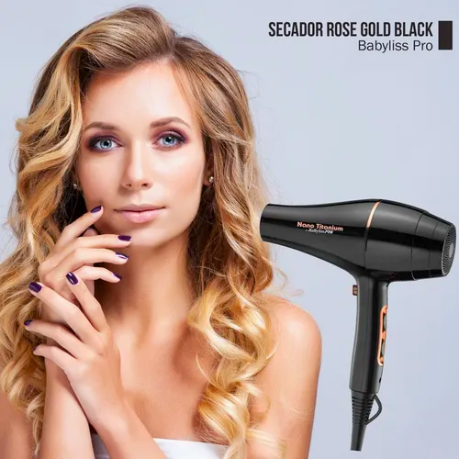 Secador de pelo BaBylissPRO Nano Titanium Gold Black 2000w - siemprecompra