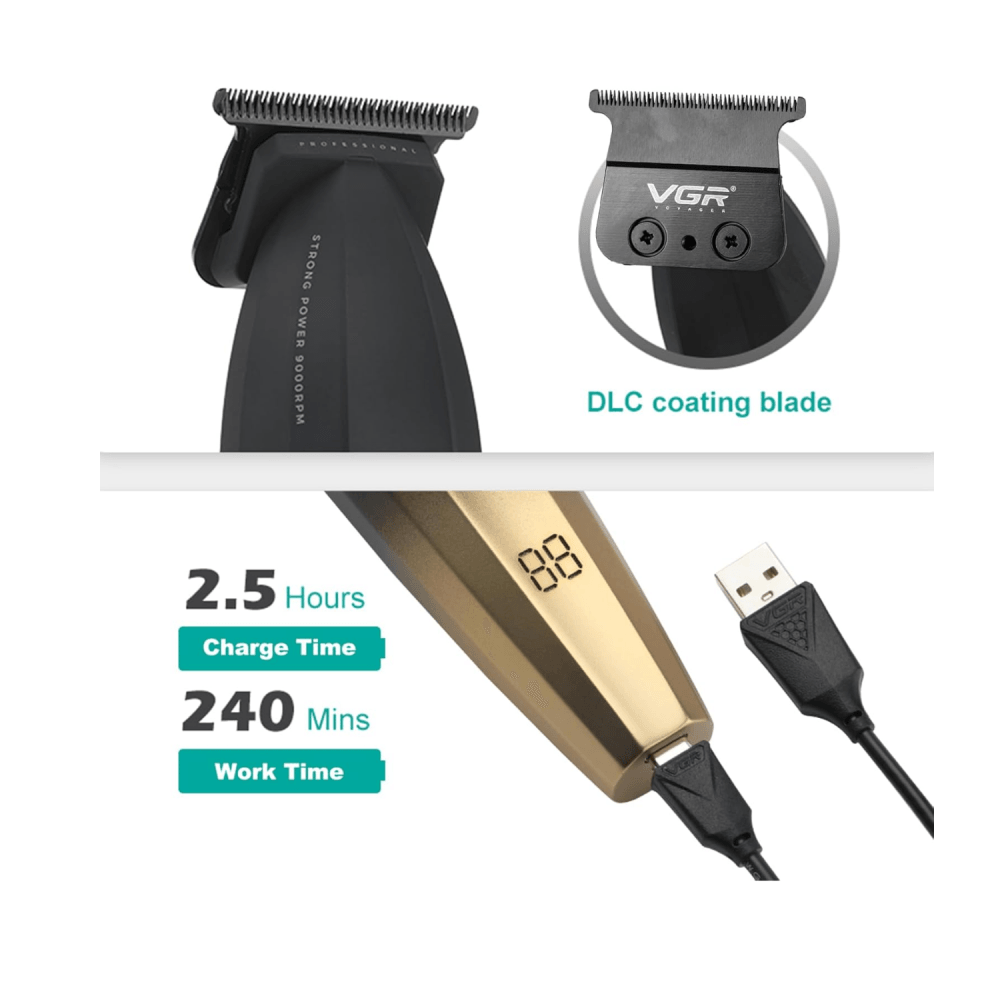 Trimmers - Máquina Patillera Profesional Vgr V-906 Magnetico 9000 Rpm