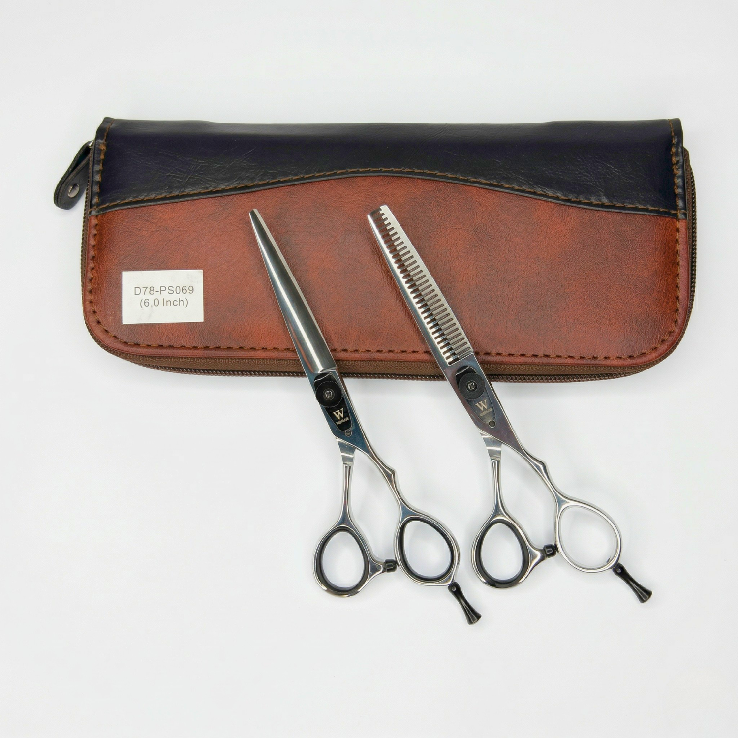 Set Tijeras Profesional WMARK D78-PS069: Filo Navaja y Esculpidora 6" -Silver - siemprecompra