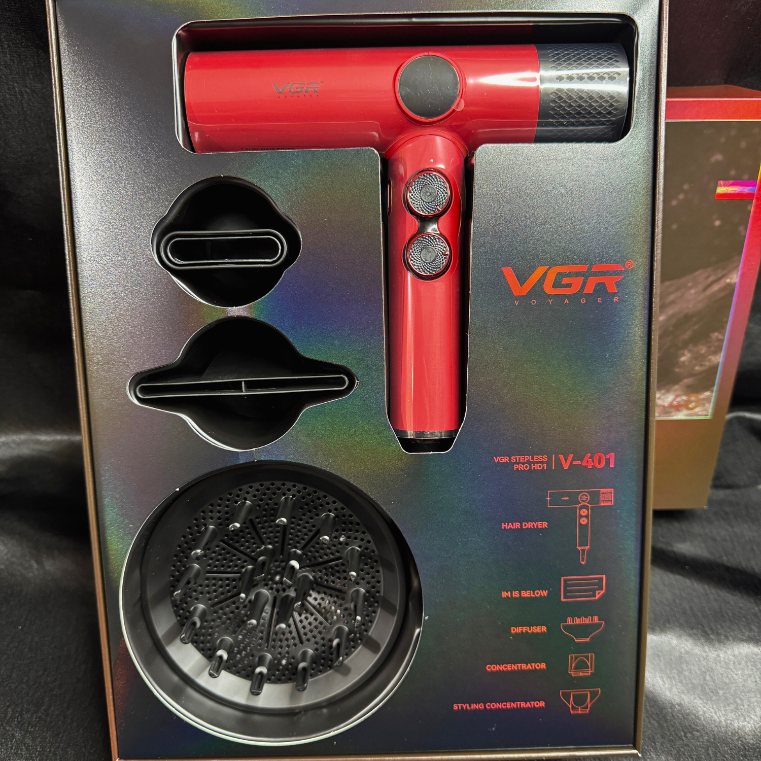 Secador De Pelo VGR Profesional V-401 110000rpm Frío Calor
