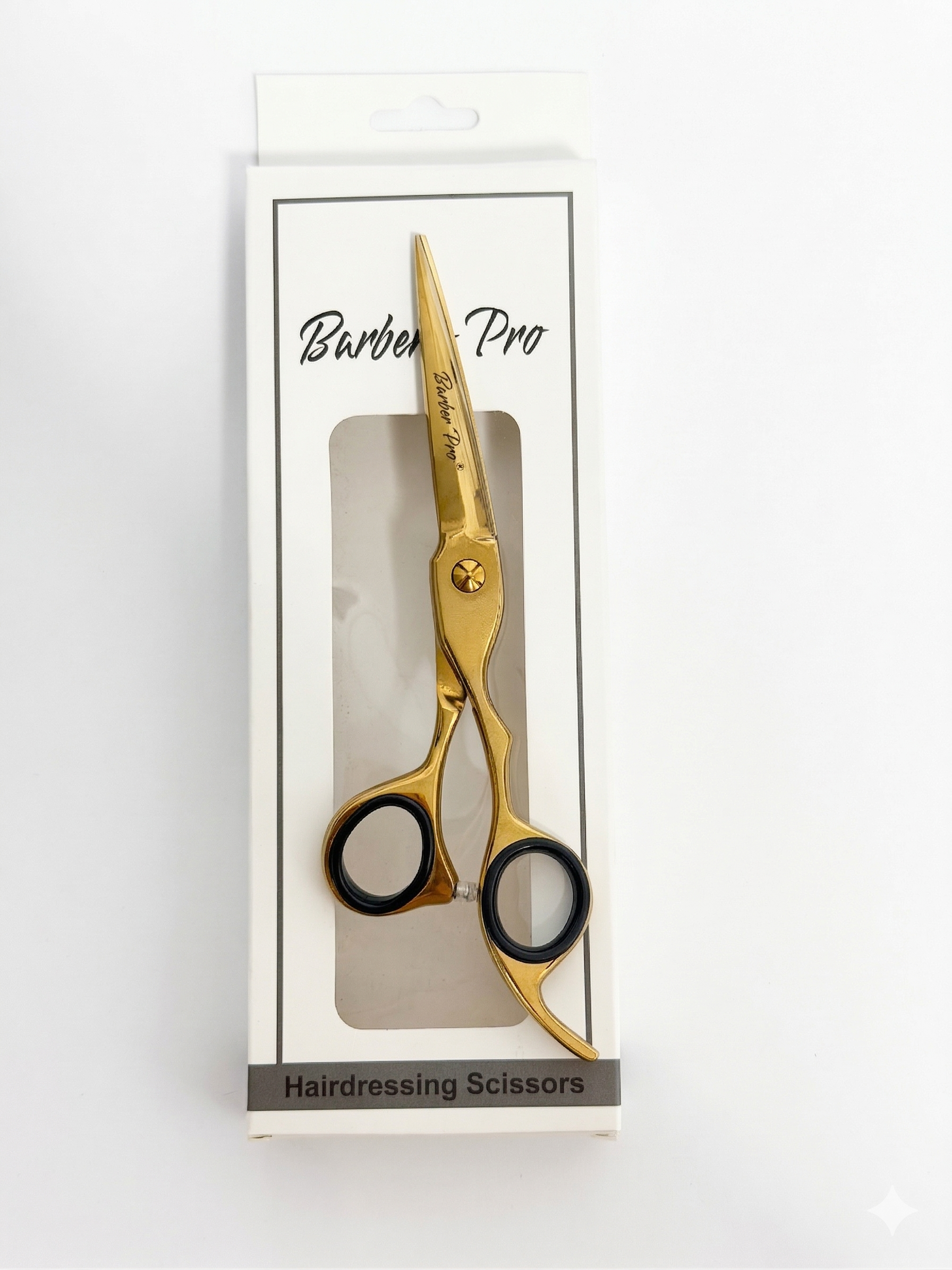 Tijera Profesional Peluquería BARBER PRO 6.5" Filo Navaja Dorado - siemprecompra