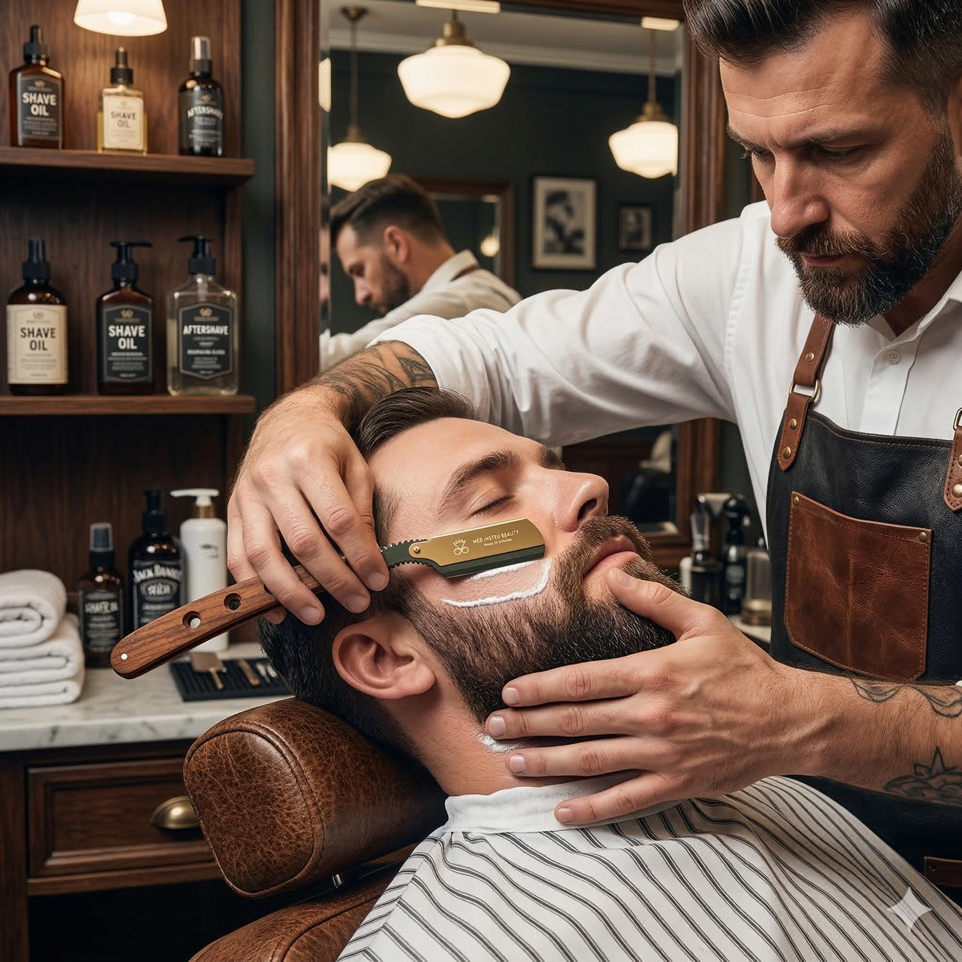 Navaja De Afeitar Madera Para Barbero Peluqueria - siemprecompra
