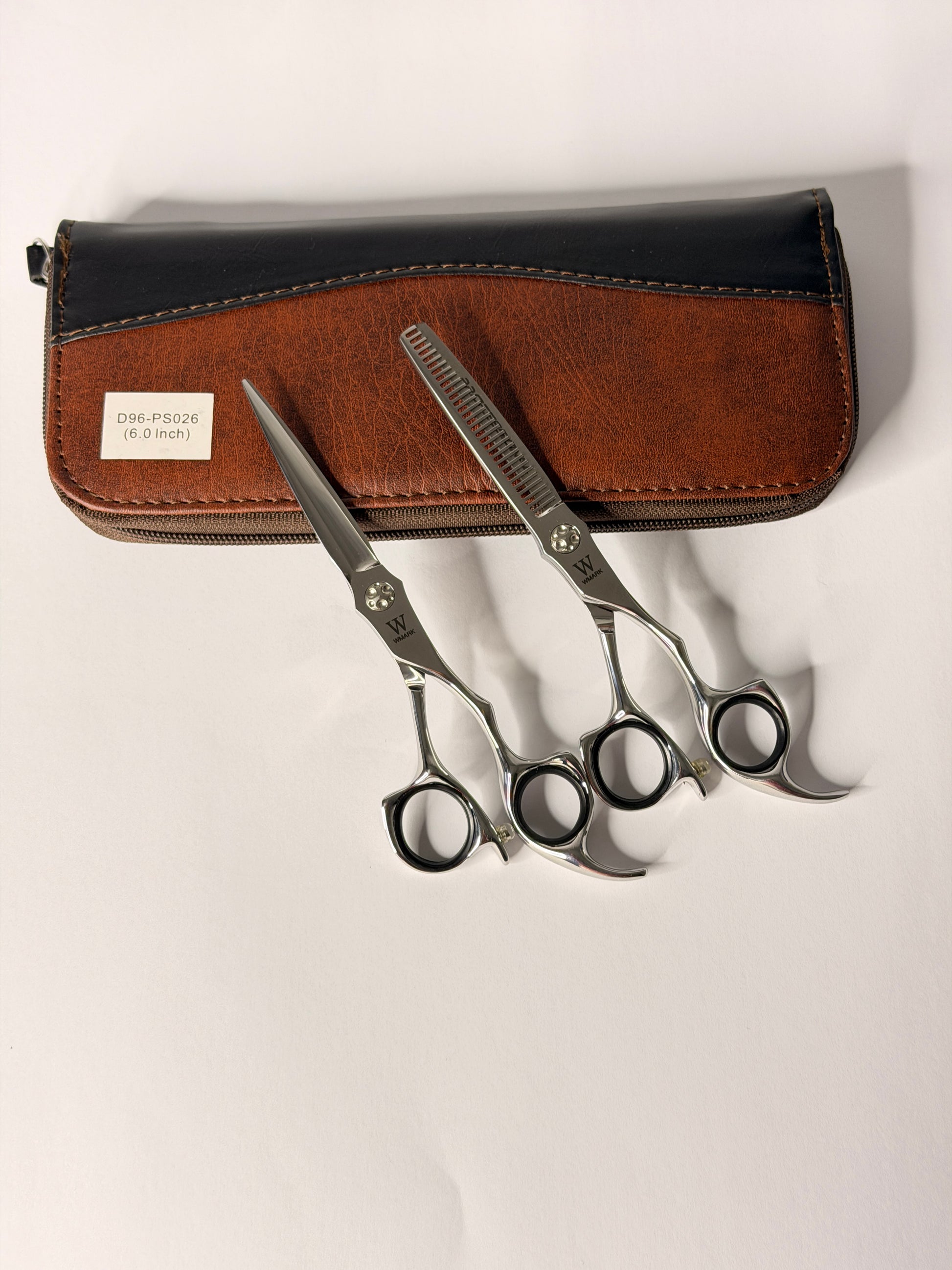 Set Tijeras Profesionales WMARK D96-PS026: Filo Navaja y Esculpidora 6" Silver - siemprecompra
