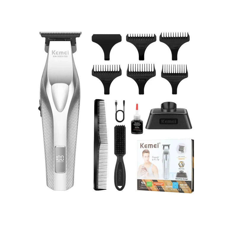 Trimmer Kemei KM-3023 Profesional Inalámbrica Cortadora de Pelo y Barba