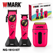 Kit de Barbería Profesional 3 en 1 WMARK NG-1613 con Máquina Cortapelo, Patillera y Afeitadora - siemprecompra