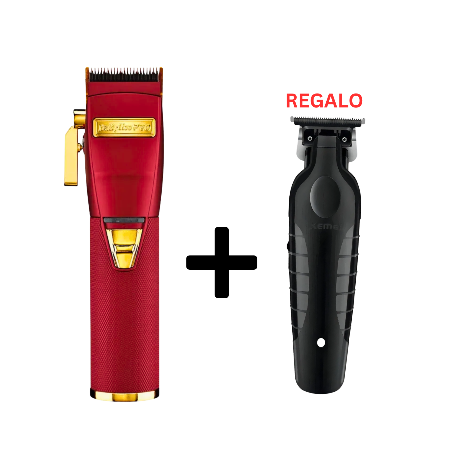 Maquina Cortapelo BabylissPro Rojo + Trimmer Kemei 2299 Regalo - siemprecompra