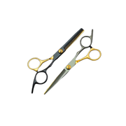 Set Tijeras Peluquería Para Corte De Cabello 6'' Gold/Negro - siemprecompra