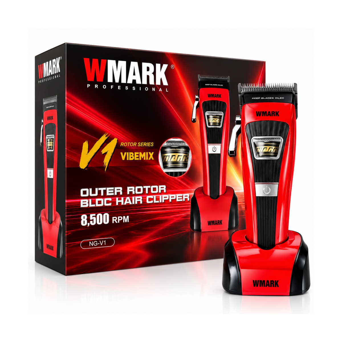 Combo Barbería Profesional WMARK 3 en 1 – Clipper NG-V1, Trimmer NG-VT1 y Shaver NG-8907
