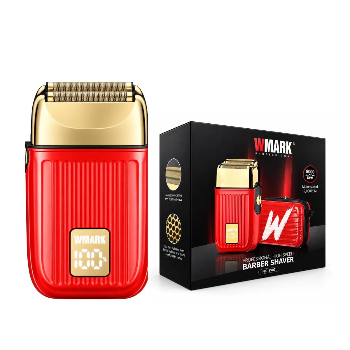 Combo Barbería Profesional WMARK 3 en 1 – Clipper NG-V1, Trimmer NG-VT1 y Shaver NG-8907
