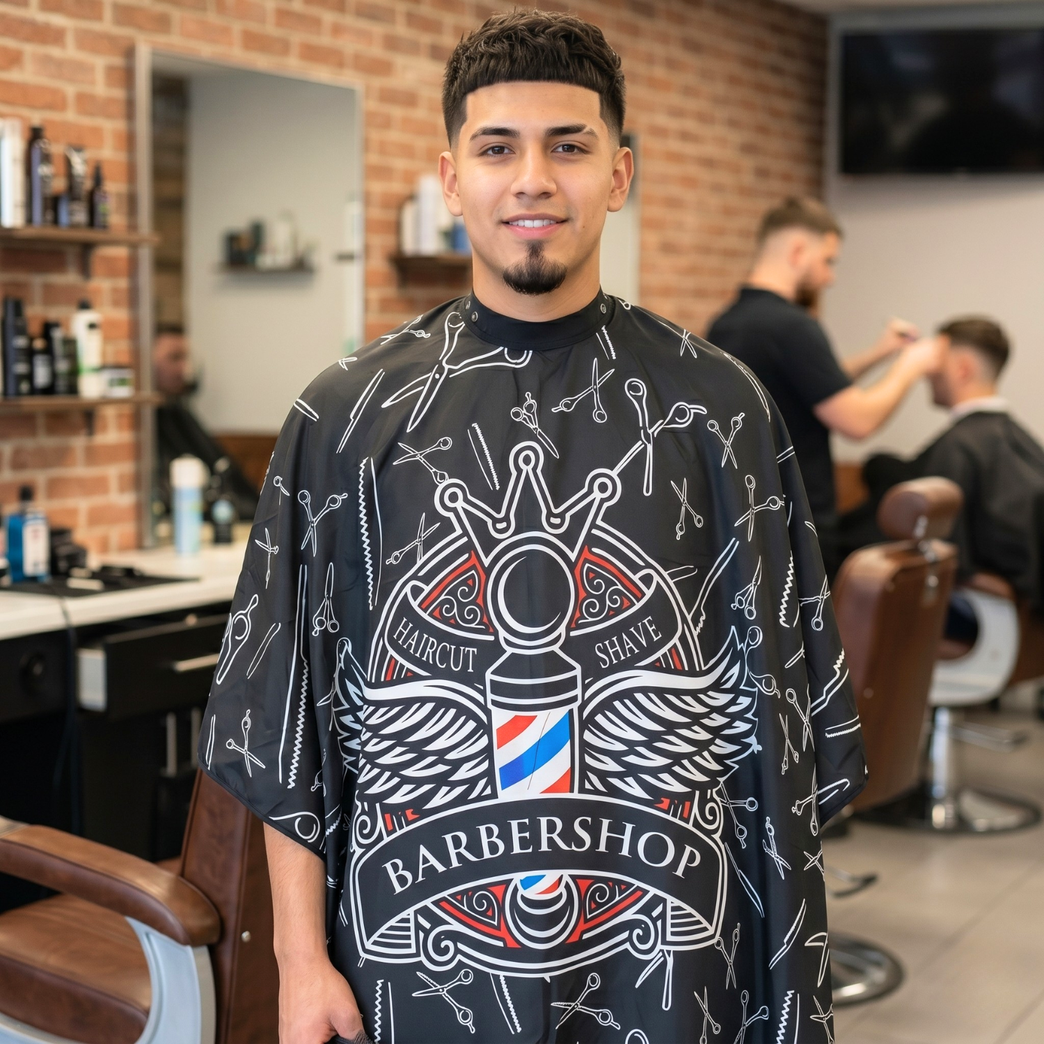 Capa Cuello de Goma BarberShop Negro - siemprecompra