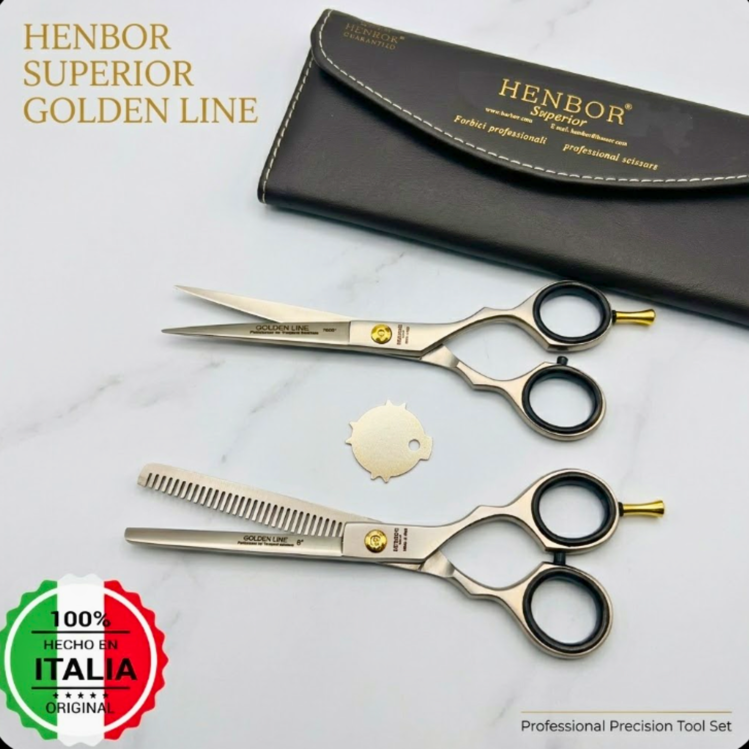 Kit Tijeras Henbor Microdentada 6 Y Esculpidora Italia