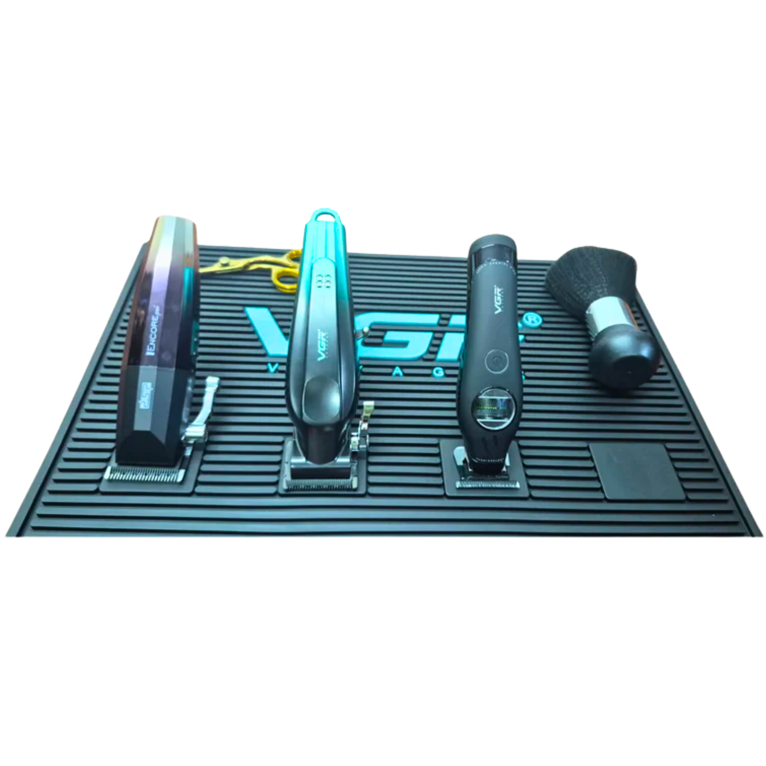 Alfombra Silicón Antideslizante Magnética VGR Negra Para Barbería