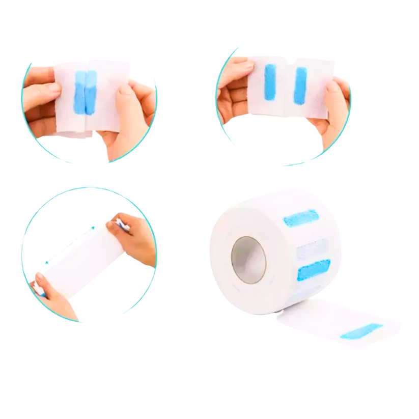 Pack 5 Rollos Papel Cuello Barbería Peluquería Blanco - 500 Tiras - siemprecompra