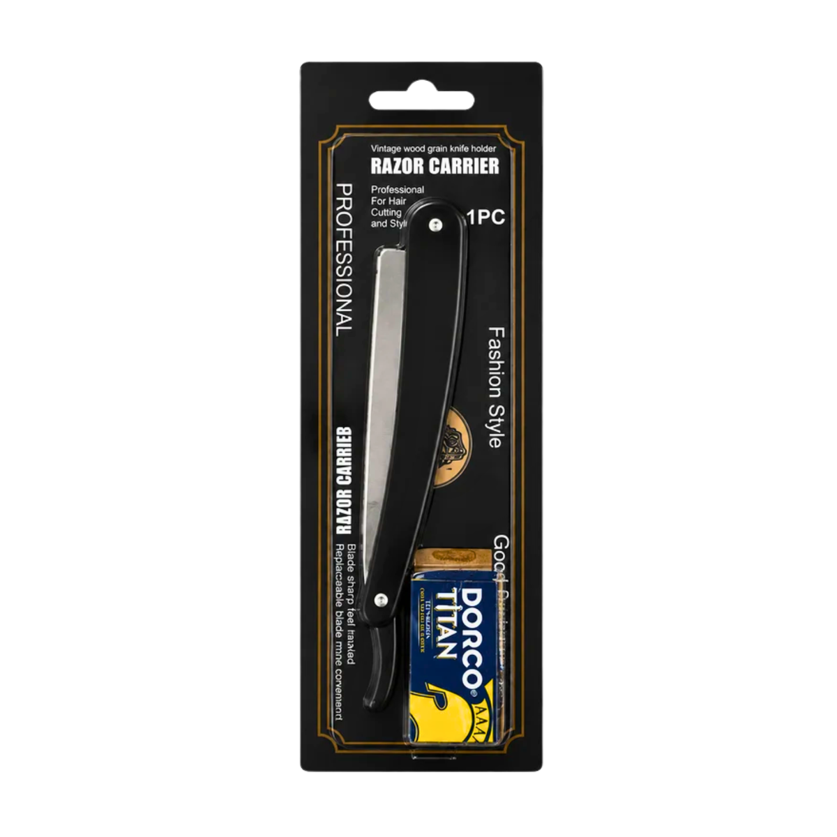 Navaja De Afeitar Barbería Profesional Portahojas + 5 Filos
