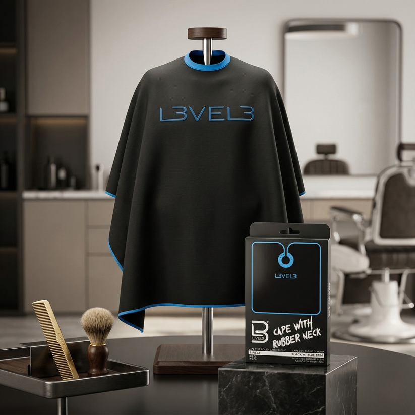 Capa de Corte Profesional Level 3 - Cuello de Goma - Negra/Azul