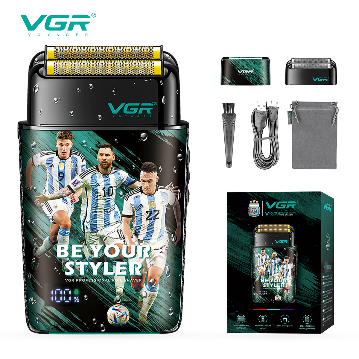 Afeitadora Profesional VGR V-309 Shaver Recargable USB