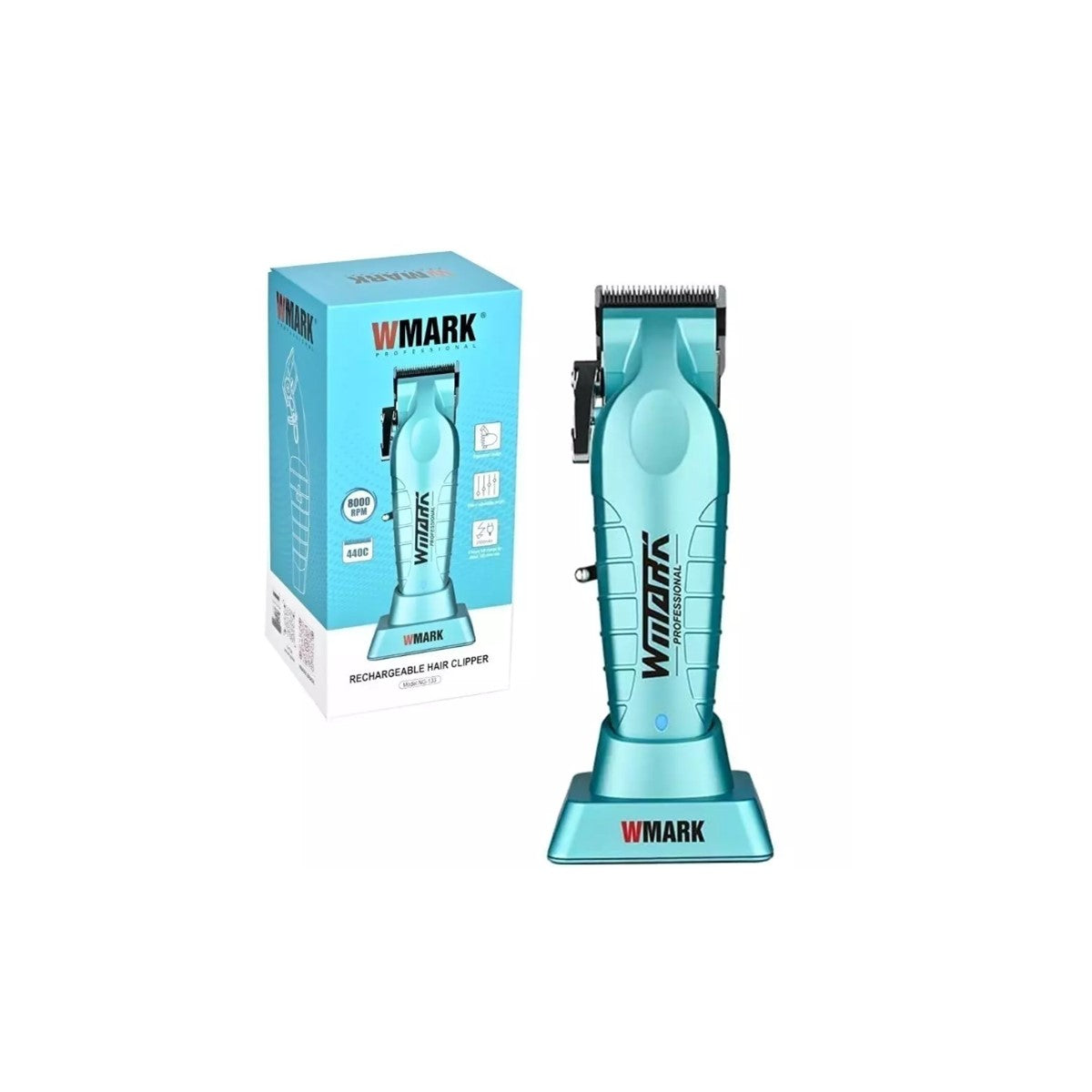 Cortadora de Pelo Azul Profesional Wmark NG 133 8000RPM