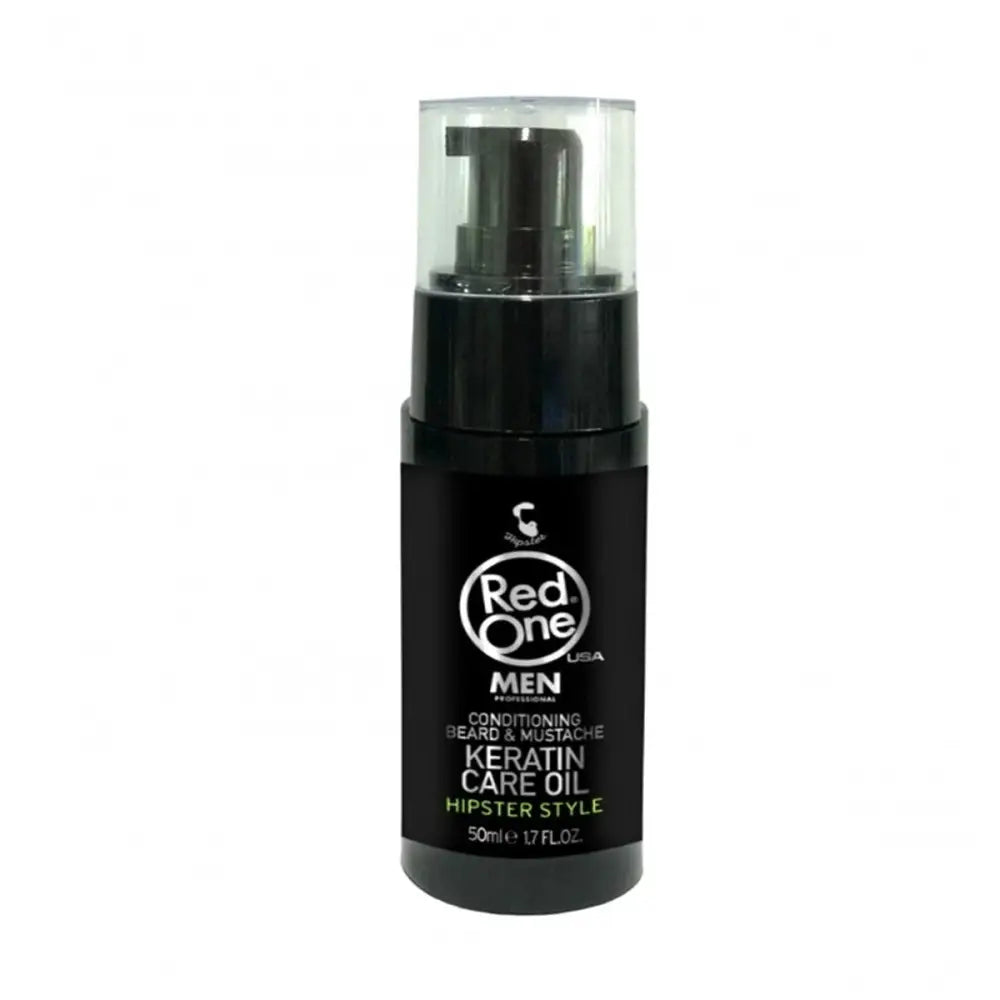 Botella negra de Aceite Cuidado Barba Red One, un excelente producto para un look impecable