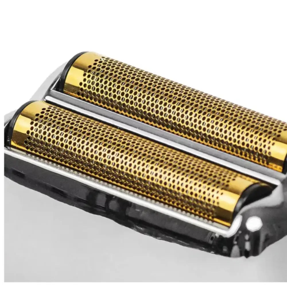 Cabezal de afeitadora Babyliss Pro Plateado Doble Hoja con diseño de panal dorado