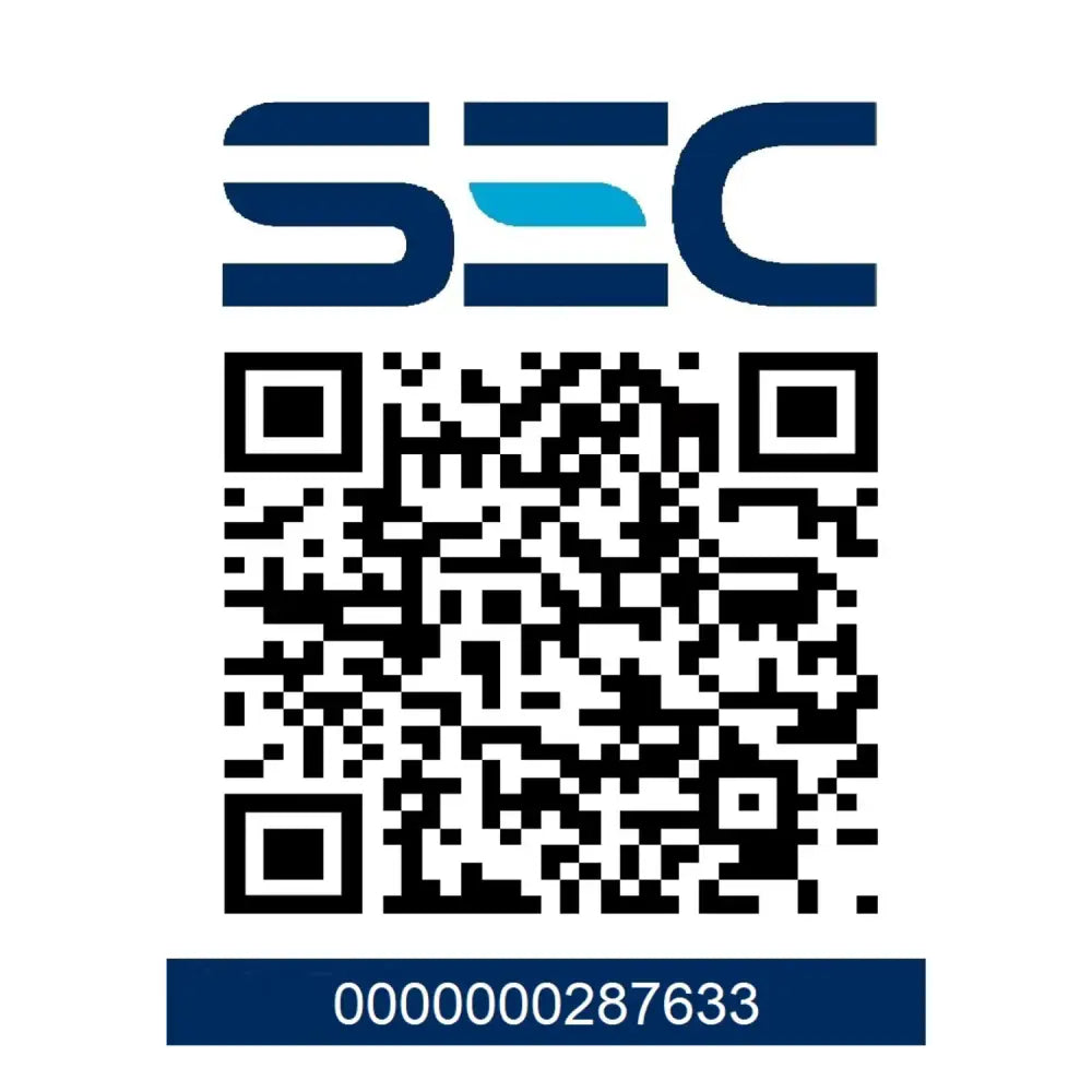 Código QR con marca SEC y código numérico en Afeitadora Foil FX01 metálica