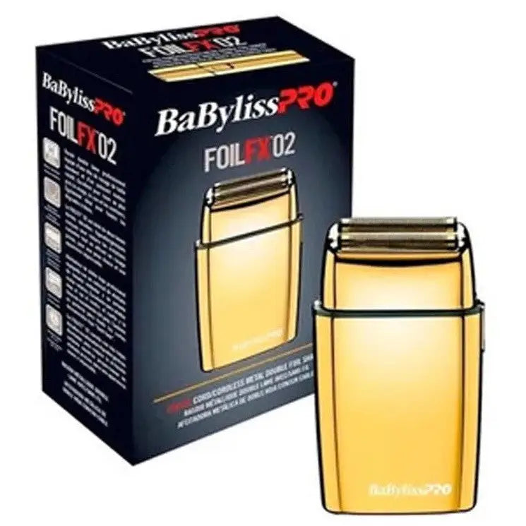 Afeitadora Profesional Gold BaBylissPRO FOILFX02 bañada en oro con caja del producto