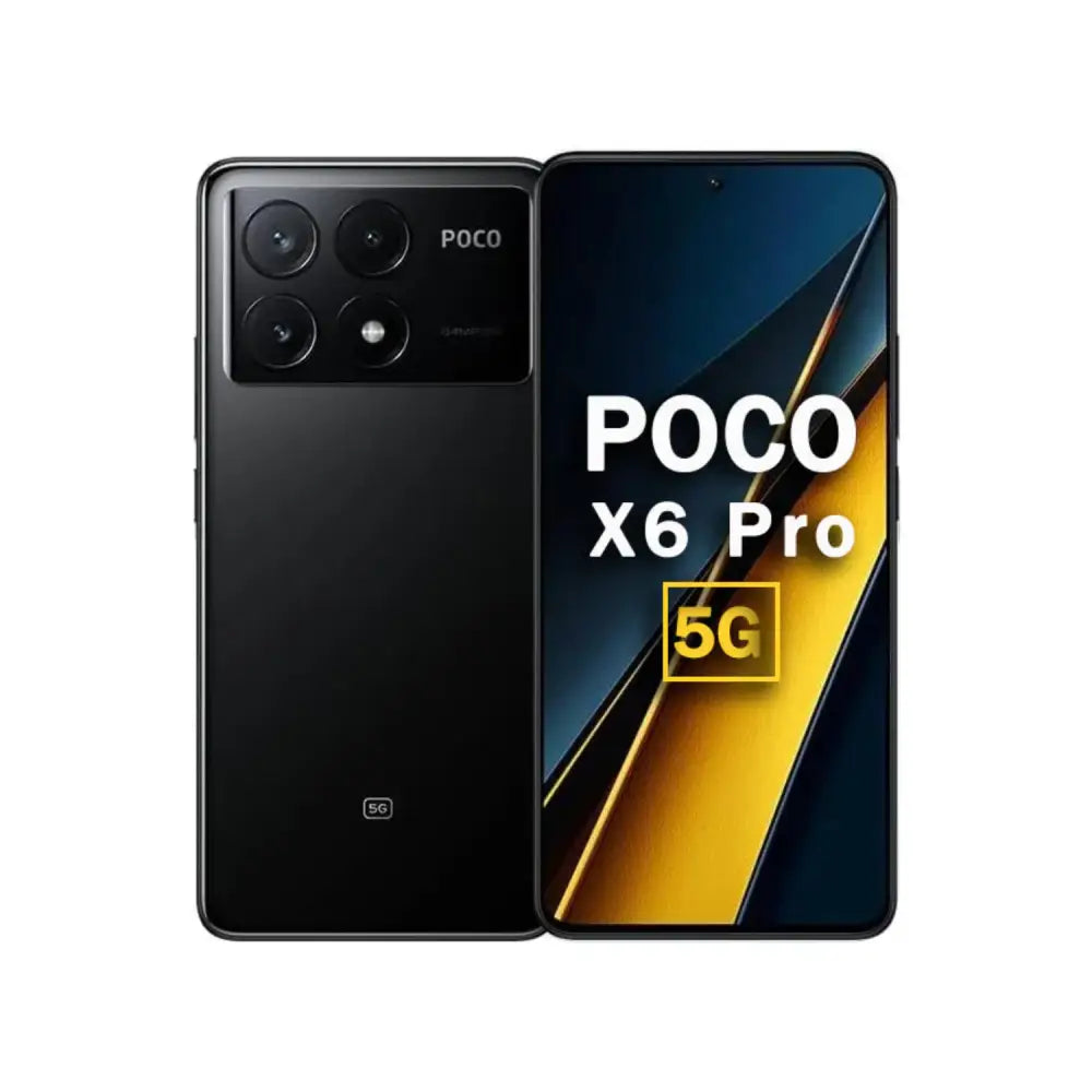 Celular Xiaomi Poco X6 5G 256GB en negro con triple cámara trasera y pantalla de 6,67’’