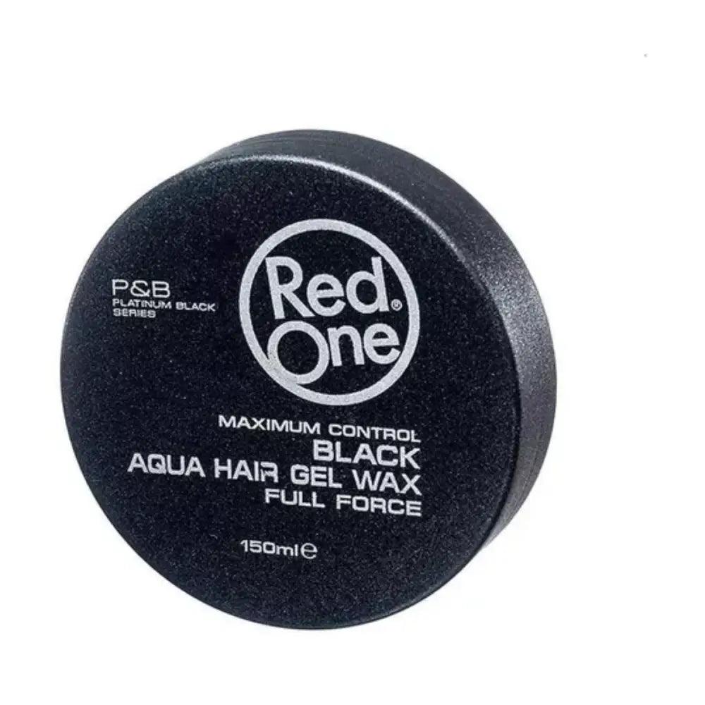 Contenedor negro de Cera Capilar Red One Aqua Hair Gel Wax 150ml para peinados geniales