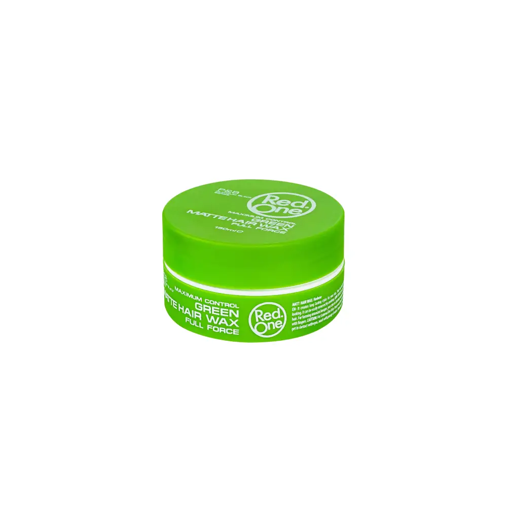 Contenedor verde brillante de Cera Peinado Red One Matte Hair Wax de 150ml